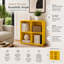 Bibliothèque de rangement moderne à 4 cubes avec tablettes ouvertes, casiers empilables et tablettes compactes pour le salon, la chambre à coucher, la chambre d'enfant ou le bureau à domicile - Jaune-124323847