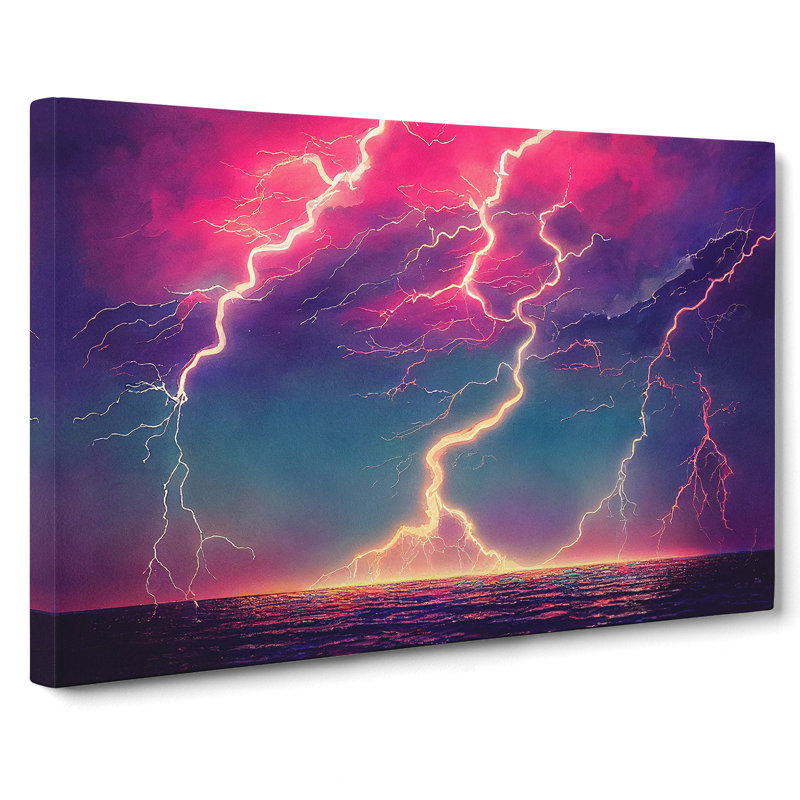 Watercolour Lightning Vol.4 - Wrapped Canvas Print, 35cm H x 50cm W x 3cm D