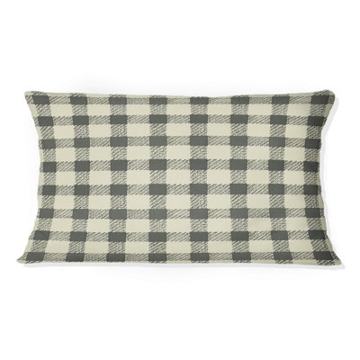 Imprimé pied-de-poule noir - coussin lombaire traditionnel