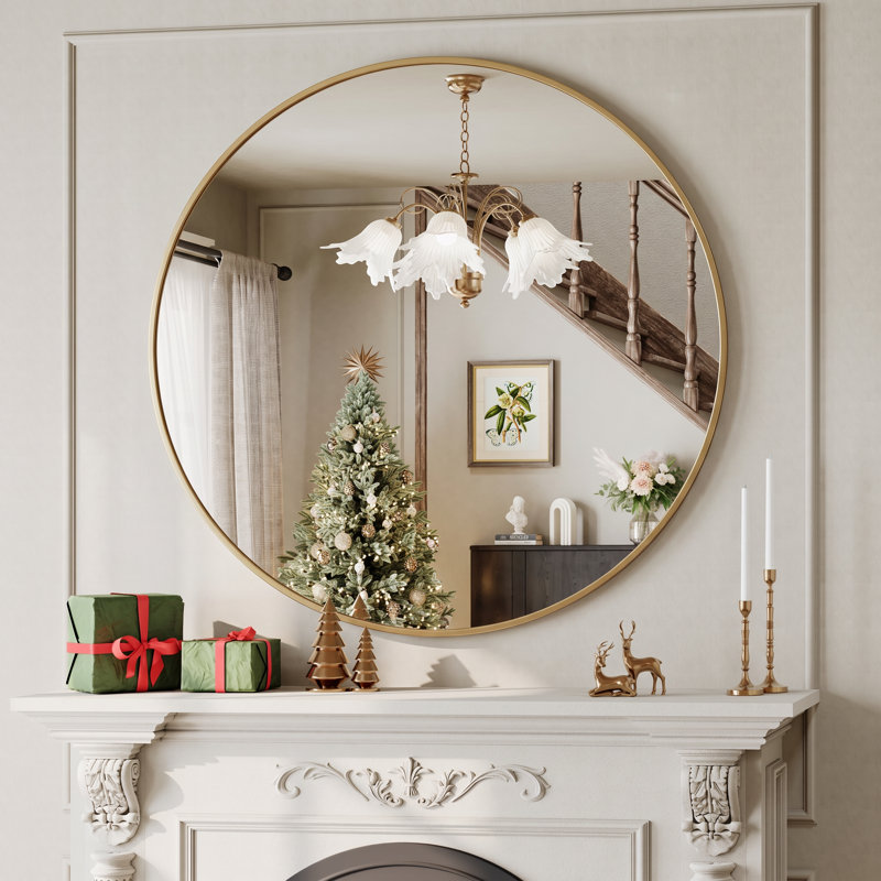 Miroir de salle de bain Lunara, 48 po x 48 po, Gold