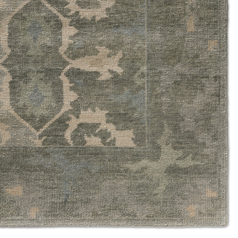 Jaipur Living Modify KAI12 Handknotted Medallion Sage and Gray Area Rug , Runner 2'6" x 8'