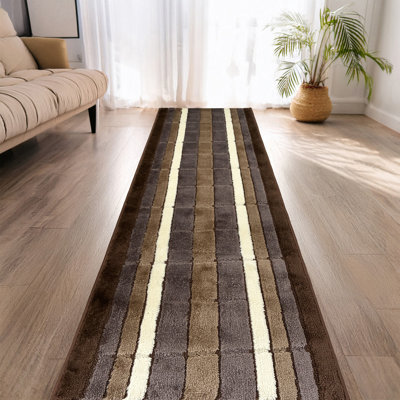 Tapis à poils durs d'intérieur / extérieur antidérapants à motif géométrique gris anthracite / noir