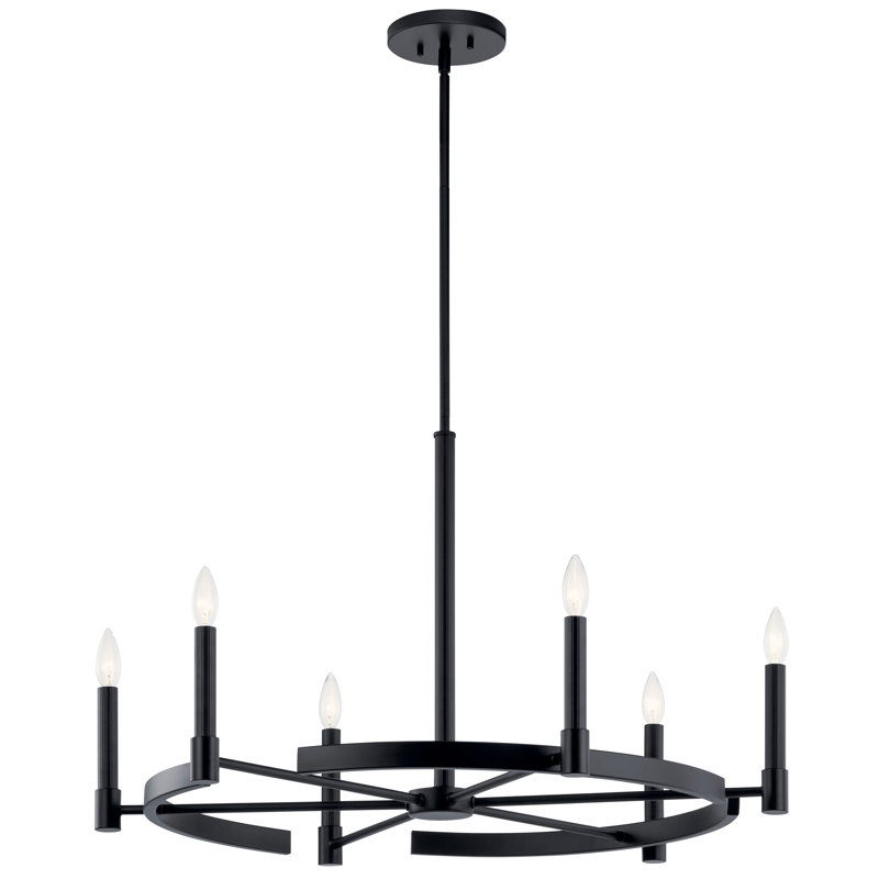 Lustre Tolani 6Lt, Noir, H 20 po x l 34 po x P 34 po