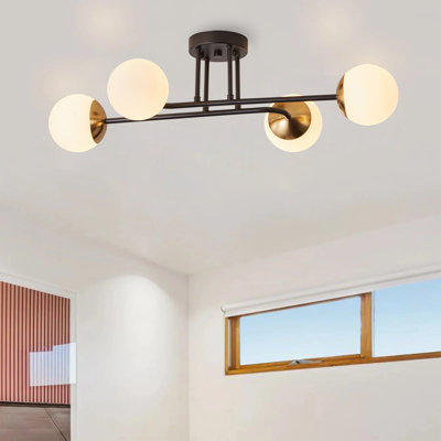 Plafonnier semi-encastré 27,56 po 4 lumières Elyjah
