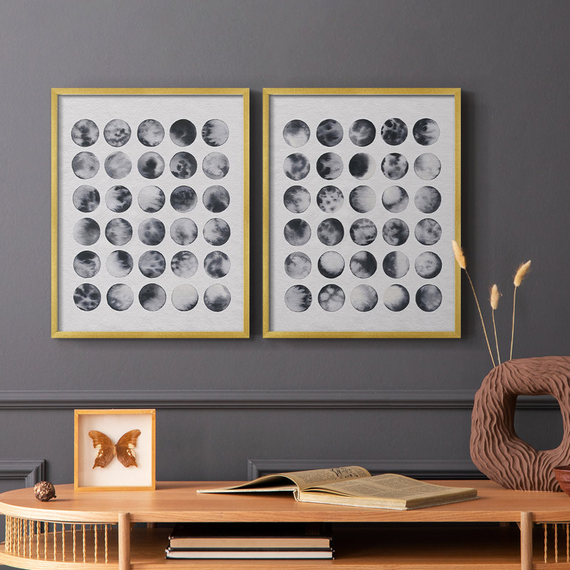 Many Moons I-Premium Framed Print -Ready to Hang - No Nails Required - No Nails Required, 29" H x 46" W, Gold