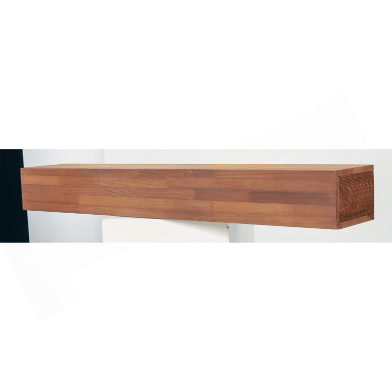 48" Rustic Wood Fireplace Mantel , Wall-Mounted & Floating Shelf For Home Decor, Brown