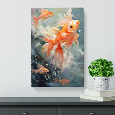 Fish Impressionism Art - Wrapped Canvas