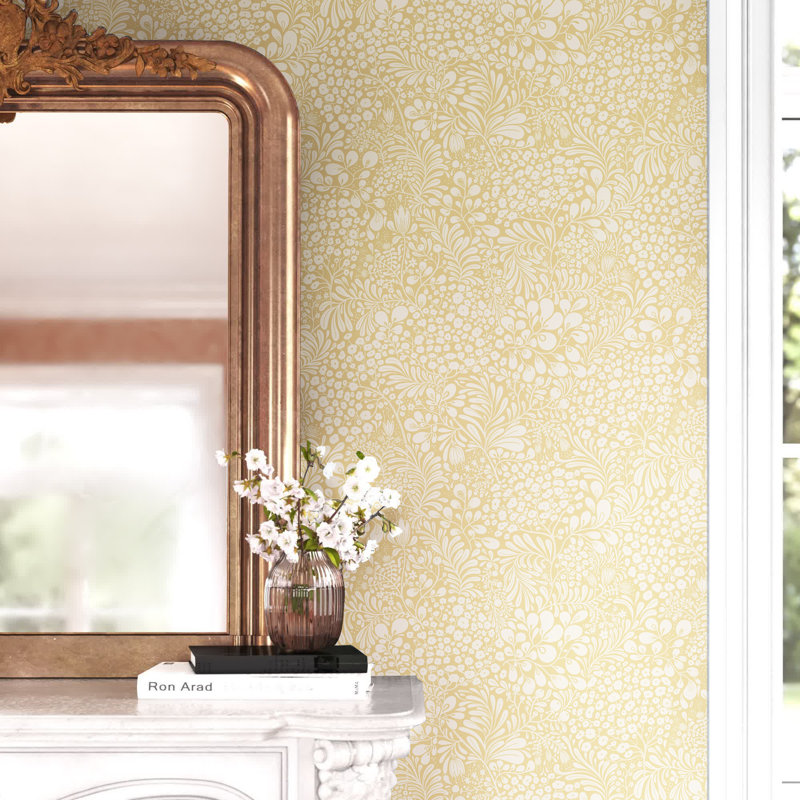 Kopec 33' L x 20.9" W Botanical Wallpaper Roll, Butter