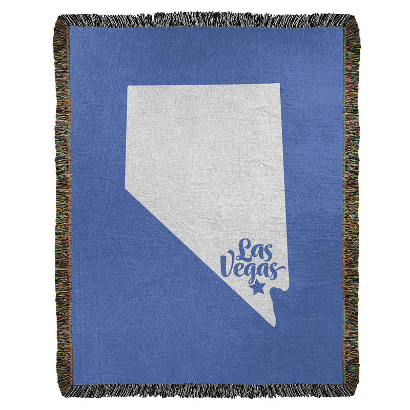 Jeté en coton tissé las vegas nevada, l 37 po x L 52 po, Bleu