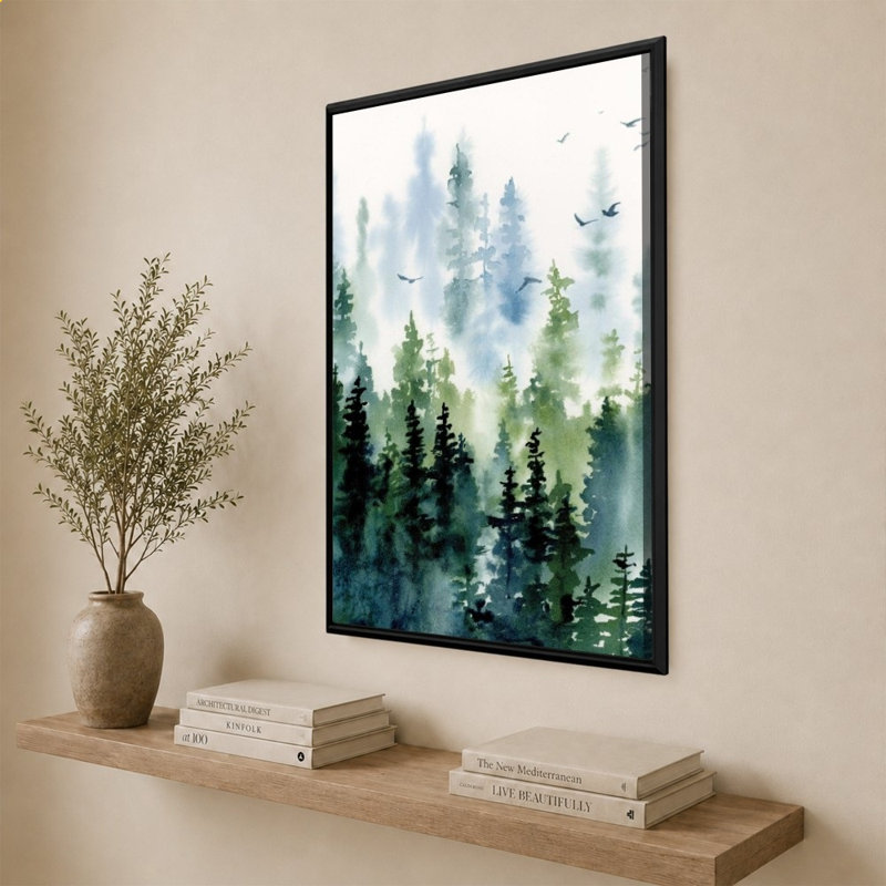 Treeline par Katrina Pete - Impression sur toile, 64" H x 44" W, Black
