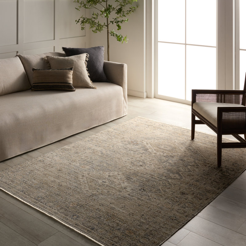 Halladay Indoor/Outdoor Medallion Tan/Gray Area Rug (5'X7'10"), Rectangle 5' x 7'10"