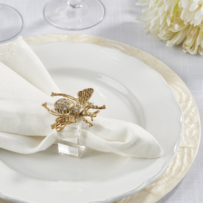 Buzzing Bee Beaded Napkin Ring (Set of 4)