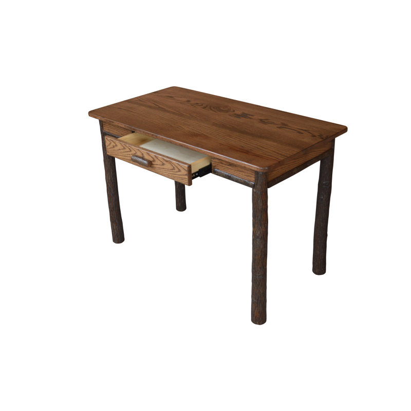 Adriah Solid Wood Solid Wood Writing Desk, Walnut