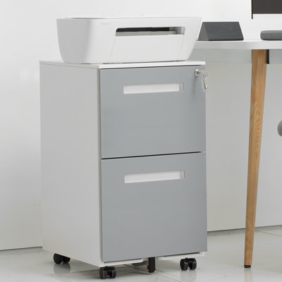 Drawer Mobile Locking File Cabinet, Rolling Filing Cabinet  Letter/A  With  Wheels,GREY