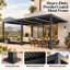 Pergola murale à persiennes 10 x 10 pi, toit ajustable-137980478