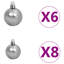 Ensemble de 60 boules de Noël vidaXL en plastique blanc brillant de différentes tailles