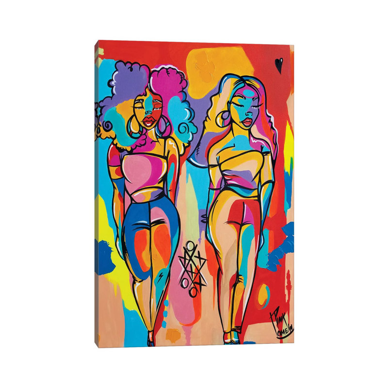 Carolina par Pinklomein - peinture sur toile tendue, H 12 po x l 8 po x P 0,75 po