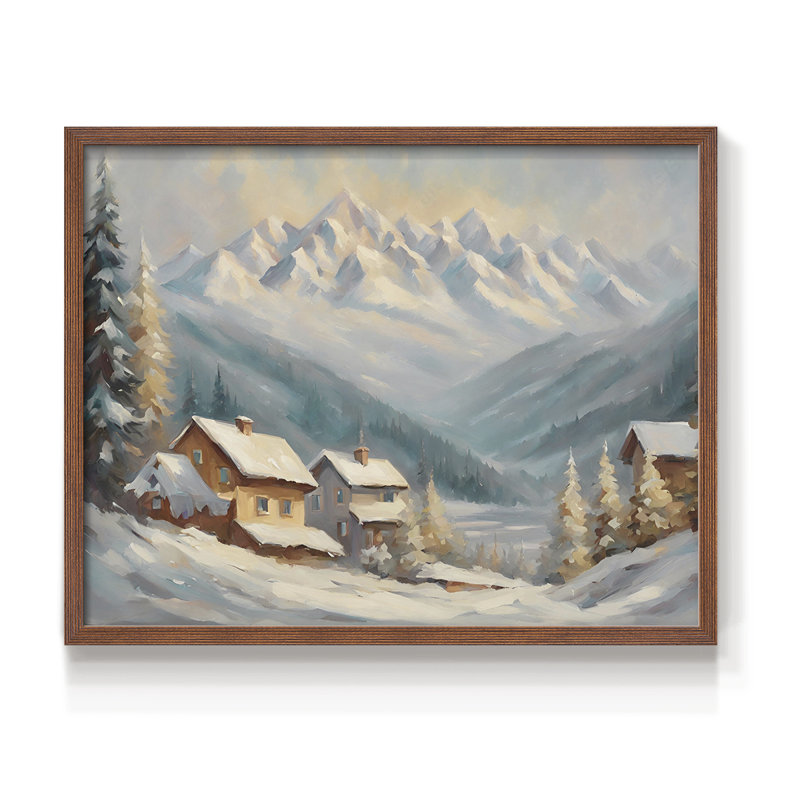 Paysages rétro-CXI - reproduction encadrée, Noyer, H 22 po x l 28 po