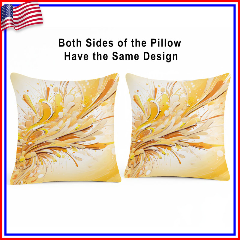 Coussins décoratifs Abstract Yellow Splash, 20 x 20 pouces