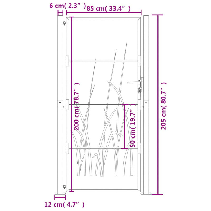 Andillac 105 cm W Gate Fencing, 105 x 205 cm
