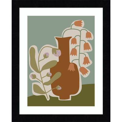 Expressive Abstract House Plant Terracotta Vase Framed On Paper by The Creative Bunch Studio Print