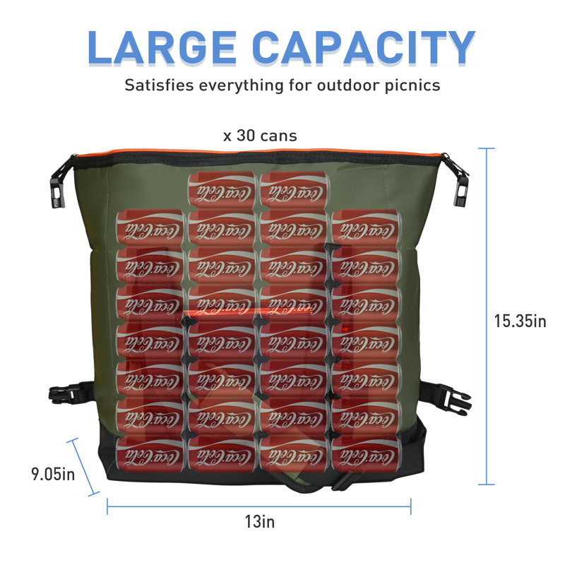Tirrinia 30 Quarts Soft Sided Cooler, Green