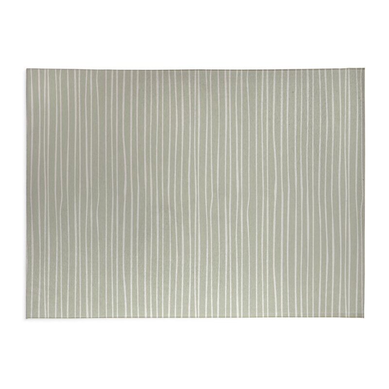 Tapis de cuisine Spine Colonne, Vert clair, Rectangulaire 3 pi x 5 pi, Small Striped