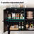 Sideboard Buffet Cabinet With 3 Rattan Doors, Modern Kitchen Storage Console Cabinet-486538049-486538062