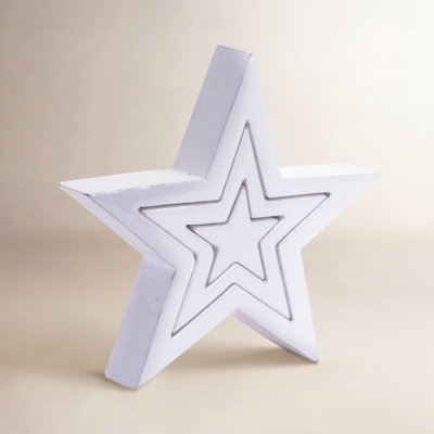 2-Piece Wooden Triple Star Puzzle Accent Set