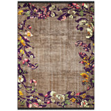 Tapis brun en coton fabriqué à la machine Eugene