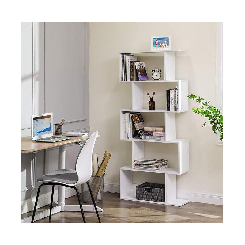 Bibliothèque blanche cinq couches