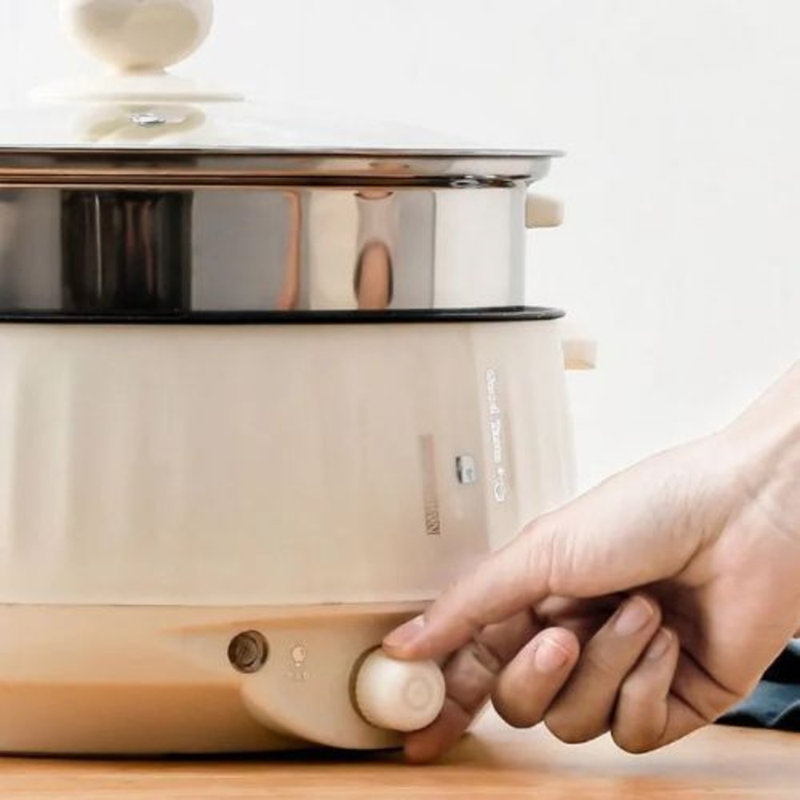 Cuiseur électrique multi - Casserole antiadhésive pour 1 à 2 personnes, conception à deux couches