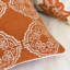 Burnt Orange Damask Embroidered Throw Pillow – Boho Geometric Cushion-125134017