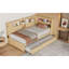 Lit de jour en bois avec tablettes de rangement, USB et lit gigogne-74807088