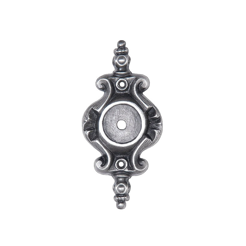Kings Road Metal Knob Backplate, Antique Pewter