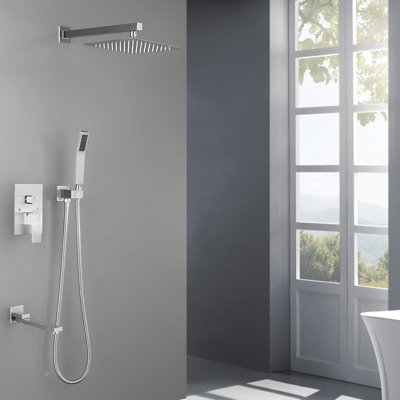 Shower System 10 Inch Square Bathroom Luxury Rain Mixer Shower Combo Set