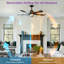 Karlena 52'' Modern Large Ceiling Fan With Led Lights And Remote Control, App, Timer, Memory-1095044105