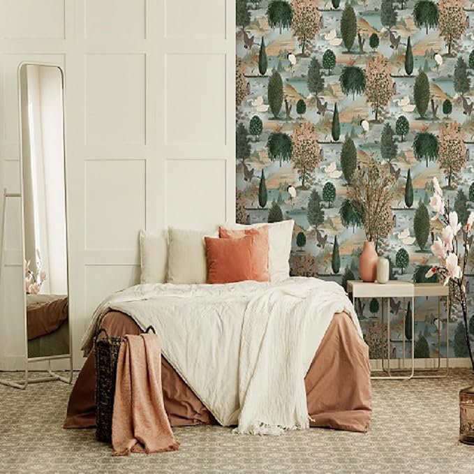 Otha 10m x 53cm Wallpaper Roll, Green