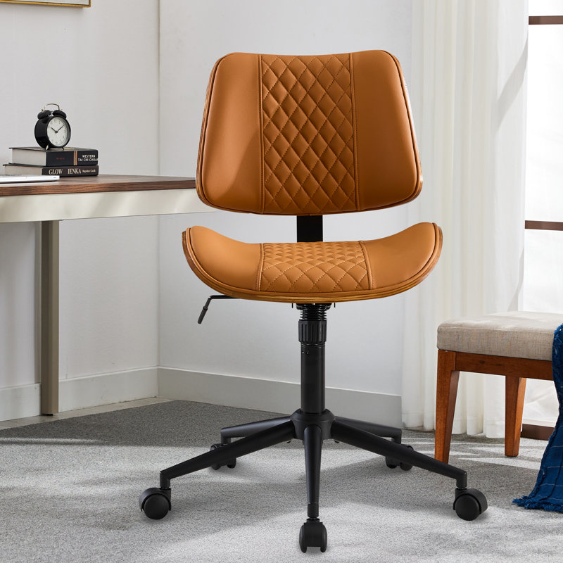 Chaise de travail ergonomique à hauteur ajustable , Brun, Diamond quilting