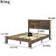 Structure de lit très grand brun foncé, conception de plateforme en bois, bruit, pas de sommier tapissier, assemblage rapide, beaucoup de rangement, métal et taille de fabrication - Fonctionnement, ressort requis, installation simple, grand espace,-129628508-129628509