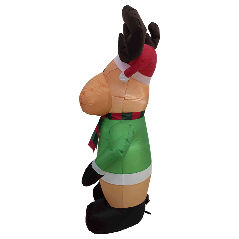 Lighted Inflatable Reindeer Outdoor Christmas Decoration - 4.25'