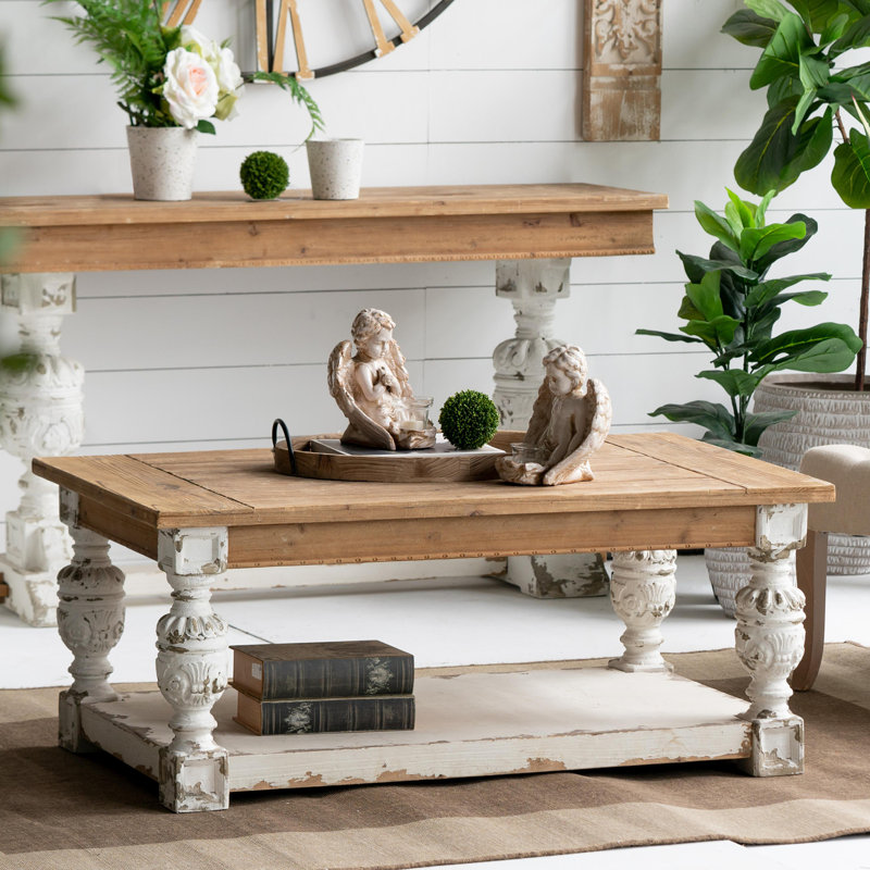 Table basse rectangulaire en bois 47 po x 27,5 po x 20 po, table basse champêtre