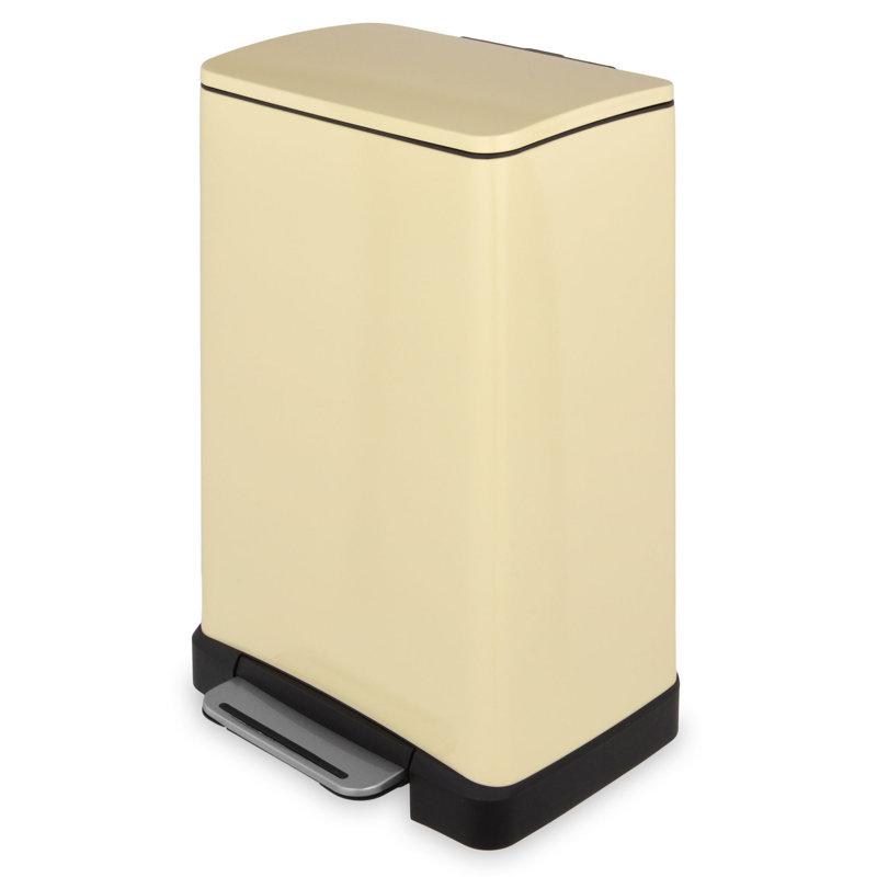Steel Step On Rubbish Bin, 30L, ivory