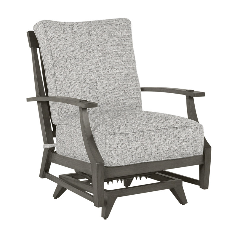 Croquet Aluminum Spring Lounge - Slate Gray, Slate Gray, Welt, Tweed Toffee