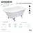 Kingston Brass Aqua Eden 66-Inch Cast Iron Oval Rectangular Roll Top Clawfoot Tub (3-3/8-Inch Wall Drillings)-12624610