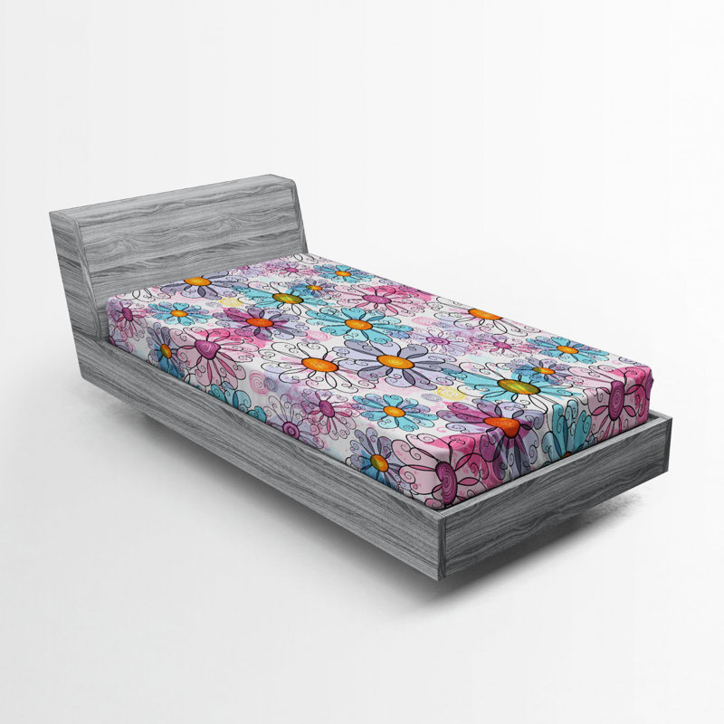 Microfiber Floral Fitted Sheet, Twin XL Fitted Sheet