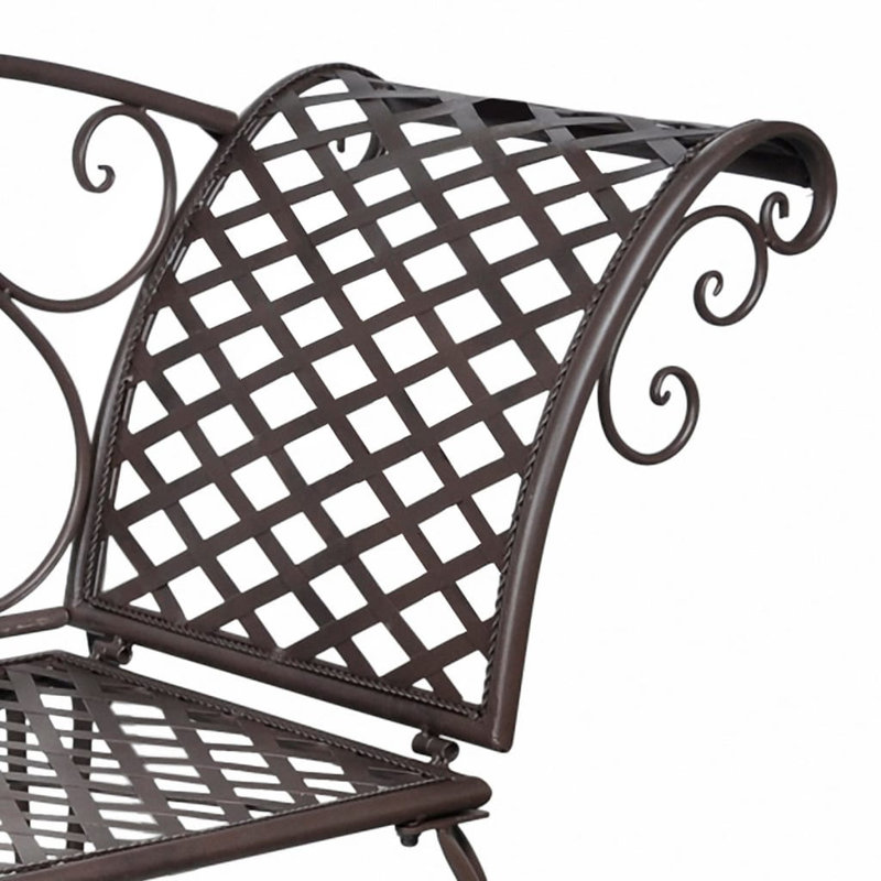 Garden Chaise Lounge 128 cm Steel Antique, Brown