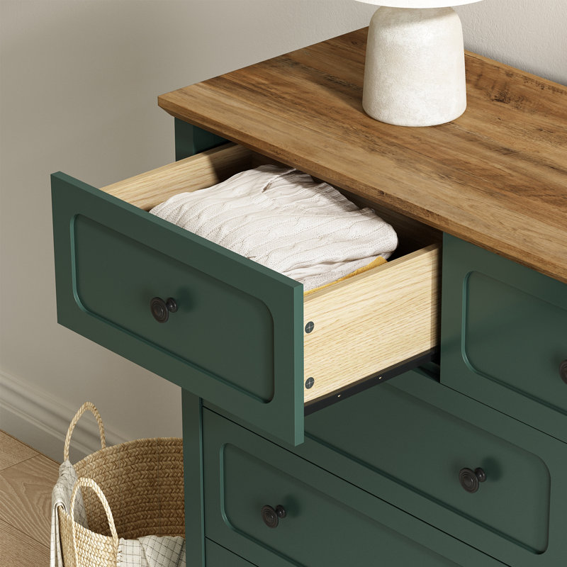 9 Drawers Dresser, 55.1" Wide Modern Chest Of Drawers With Metal Handle, Wooden Dresser TV Stand, Wood Drawer Organizer For Bedroom, Living Room, Hallway