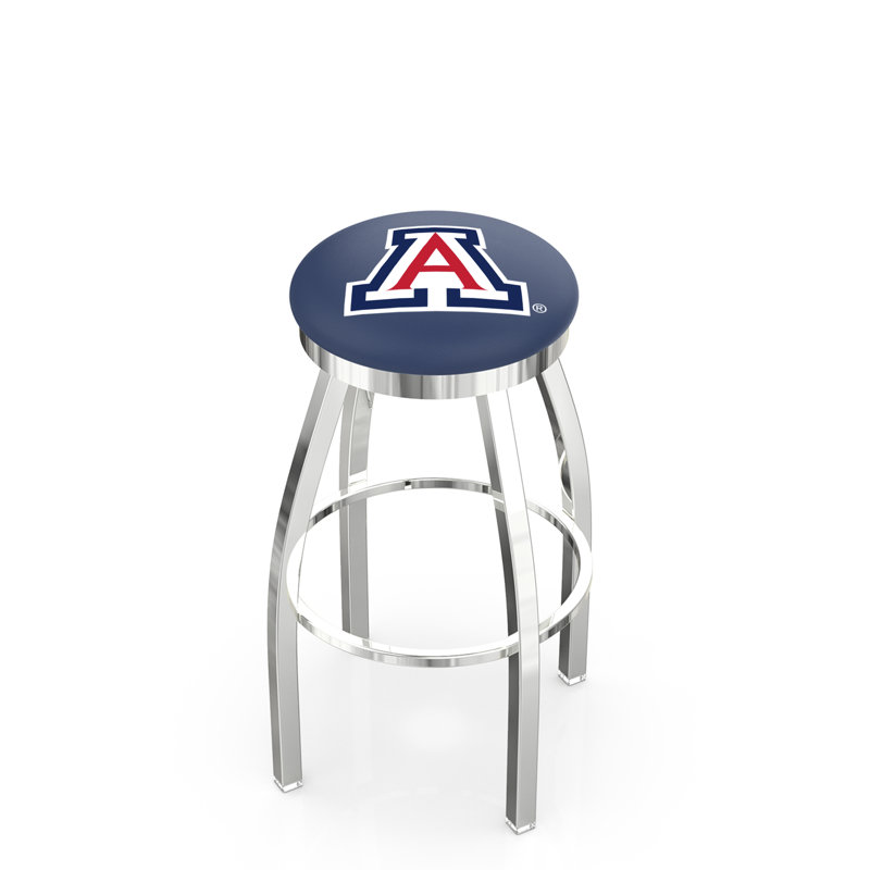NCAA 36" Swivel Bar Stool, Arizona, Chrome