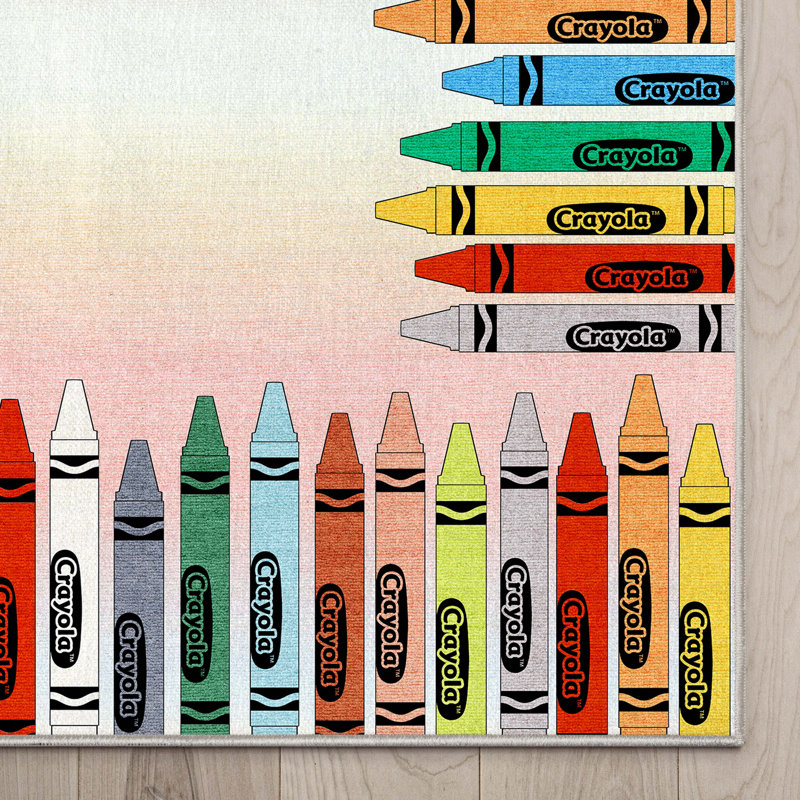 Crayola 5' x 7' Crayon Parade Playroom Area Rug